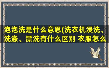 泡泡洗是什么意思(洗衣机浸洗、洗涤、漂洗有什么区别 衣服怎么把泡沫洗干净 洗衣机的漂洗是什么意思)